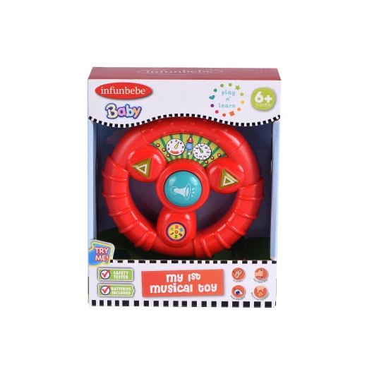 Infunbebe Baby Steering Wheel (Red) - Interactive Toy for Toddlers Infunbebe Baby Steering Wheel (Red) - Interactive Toy for Toddlers