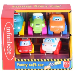 infunbebe Cartoon Diecast Toy Cars 6-Piece Set for Kids Ages 2-13