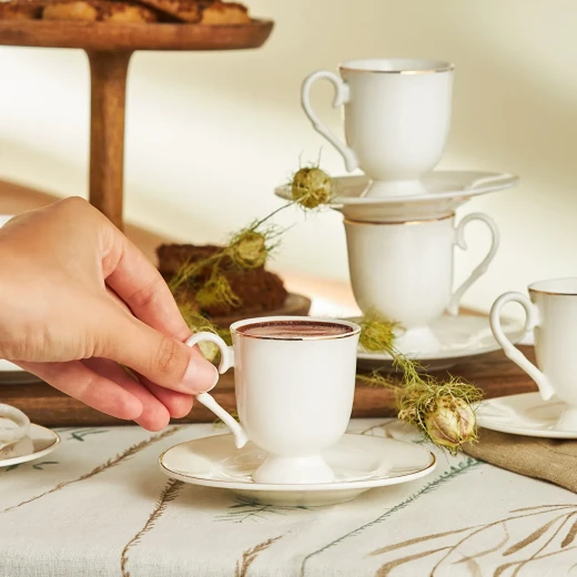 طقم أكواب قهوة كاراجا ألين لـ 6 أشخاص 85 مل - بورسلين أبيض - كراجا - Image 3