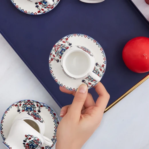 طقم أكواب قهوة اسبريسو وتركية من كاراجا هاتات 12 قطعة أبيض - كراجا - Image 3