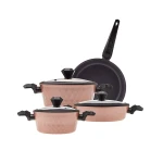 Karaca BioDiamond Rose Gold 7-Piece Induction Cookware Set - karaca