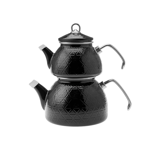 طقم إبريق شاي كاراجا ميجا بالمينا الأسود - 3 قطع طقم إبريق شاي كاراجا ميجا بالمينا الأسود - 3 قطع