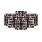 Karaca Black Gold 6-Piece Square Glass Dessert Plates - karaca