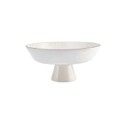 Karaca Calvin 24 cm Footed Serving Bowl - Ekru Ceramic