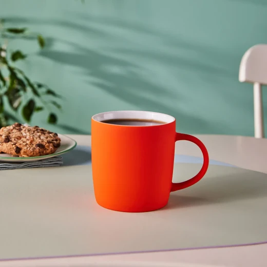 Karaca Soft Touch Orange Mug 350ml - Modern Bone China Cup - karaca - Image 6