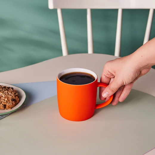 Karaca Soft Touch Orange Mug 350ml - Modern Bone China Cup - karaca - Image 5