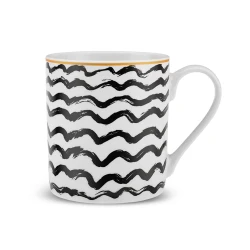 Karaca Zigzag Black Mug 360ml - Modern Design Coffee Cup