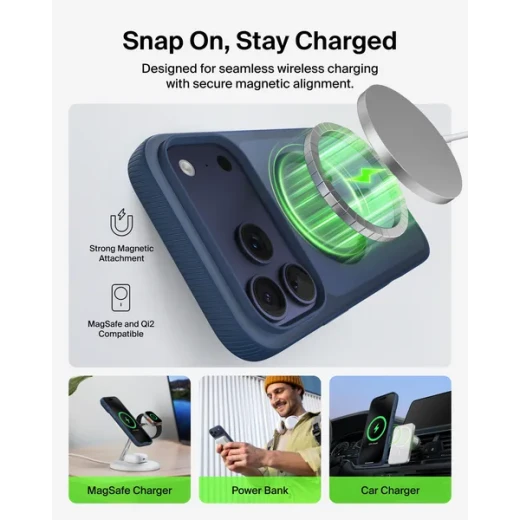 جراب Belkin SheerForce المقاوم للانزلاق لجهاز iPhone 17 Pro Max - أزرق كحلي - بيلكين - Image 7