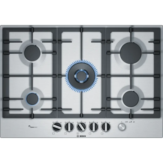 Bosch Series 6 Gas Hob 75cm Stainless Steel Cooktop with 5 Burners Bosch Series 6 Gas Hob 75cm Stainless Steel Cooktop with 5 Burners