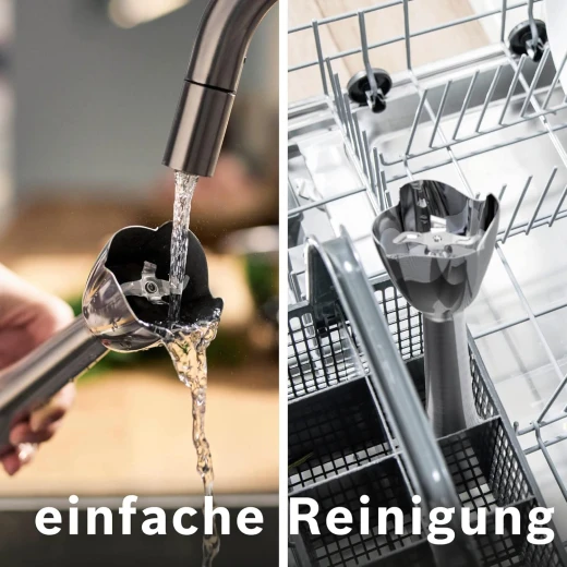 خلاط يدوي بوش ErgoMaster Series 6 MSM6M8X1، شفرات من الفولاذ المقاوم للصدأ، وصلة سيراميكية مقاومة للتآكل، تبريد هوائي، مفرمة، قاطع مكعبات، مضرب، بقدرة 1200 واط - بوش - Image 3