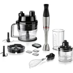 خلاط يدوي بوش ErgoMaster Series 6 MSM6M8X1، شفرات من الفولاذ المقاوم للصدأ، وصلة سيراميكية مقاومة للتآكل، تبريد هوائي، مفرمة، قاطع مكعبات، مضرب، بقدرة 1200 واط - بوش