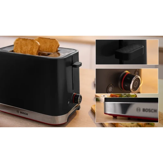 محمصة بوش MyMoment سوداء مدمجة TAT4M223 - شريحتين، تحكم متغير - بوش - Image 7
