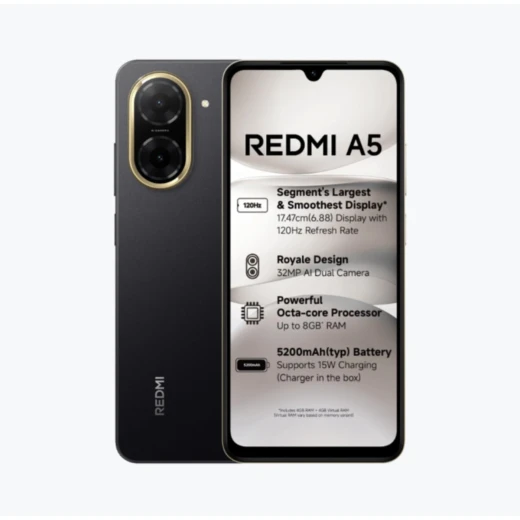 هاتف ريدمي A5 5G الذكي – شاشة 6.88 بوصة، 120 هرتز، كاميرا أمامية 32MP وخلفية 8MP – أسود – 3GB رام / 64GB ذاكرة - شاومي - Image 8