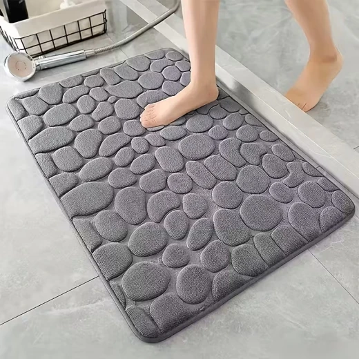 دعاسة حمام إسفنجية ناعمة بذاكرة شكل وتصميم حصى – تجفيف سريع، مقاومة للانزلاق، مثالية لأرضيات الحمام والمطبخ دعاسة حمام إسفنجية ناعمة بذاكرة شكل وتصميم حصى – تجفيف سريع، مقاومة للانزلاق، مثالية لأرضيات الحمام والمطبخ
