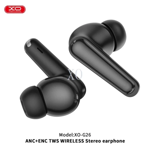 سماعة بلوتوث XO G26 TWS بتقنية إلغاء الضوضاء ANC+ENC – أسود - إكس أو - Image 4