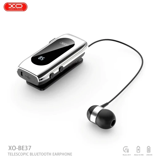 XO BE37 Clip-On Bluetooth Headset with Digital Display Black XO BE37 Clip-On Bluetooth Headset with Digital Display Black