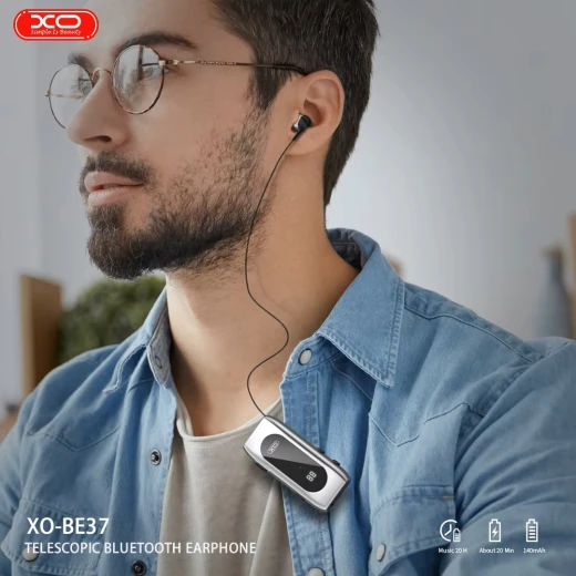 سماعة XO BE37 بلوتوث بتصميم مشبك – مع شاشة رقمية – باللون الأسود - إكس أو - Image 4
