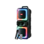 XO Karaoke System F55 Black: Wired Mic, Bluetooth, 20W Speaker - XO