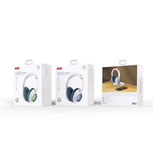 XO BE43 Foldable Stereo Wireless Headphones Blue - 30 Hour Playtime - XO - Image 4