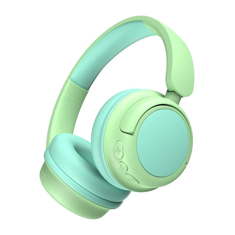 سماعات رأس وي وو KTD-02 للأطفال: قابلة للتعديل على الأذن بتقنية Bluetooth 5.3 - أخضر - وي وُو