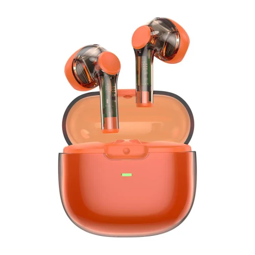 سماعات أذن TWS12 Pure Sound TWS، صوت جهير نقي، صوت ستيريو لاسلكي حقيقي، مساعد صوتي ذكي، وظيفة النقر، إصدار بلوتوث 5.3 - برتقالي من وي وو