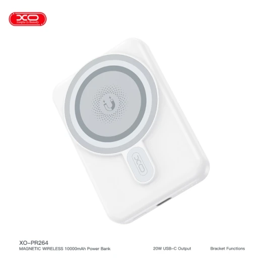 بنك طاقة XO PR264 لاسلكي مغناطيسي 10000 مللي أمبير مع شحن سريع PD 20 واط ابيض بنك طاقة XO PR264 لاسلكي مغناطيسي 10000 مللي أمبير مع شحن سريع PD 20 واط ابيض