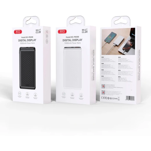 XO PB308 10000mAh Power Bank 22.5W Fast Charger - Black - XO - Image 2