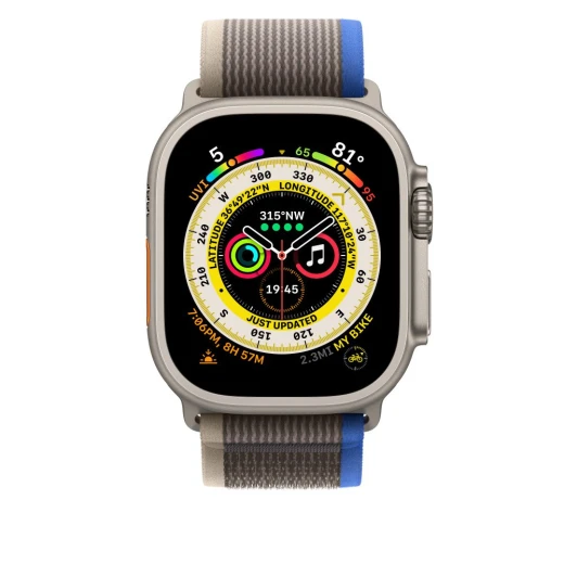 حزام DUXDUCIS Apple Watch Trail Loop أزرق/رمادي من النايلون المنسوج 42-49 ملم - Image 4