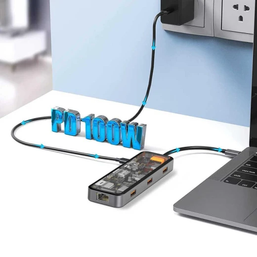 محول وي وو Cyber 8-in-1 USB-C - رمادي | CB008 - محول متعدد المنافذ - وي وُو - Image 4