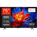 تلفزيون TCL 75P8K مقاس 75 بوصة بدقة 4K QLED Google TV مع معدل تحديث 144 هرتز، Dolby Vision و Atmos - تي سي ال