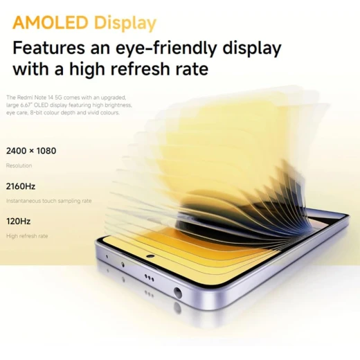 شاومي ريدمي نوت 14 برو – ذاكرة عشوائية 8 جيجابايت وذاكرة داخلية 256 جيجابايت – شاشة AMOLED مقاس 6.67 بوصة - شاومي - Image 5
