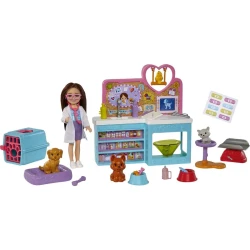 Mattel Barbie Chelsea Pet Vet Doll Playset for Kids Ages 3+ Imaginative Animal Care Roleplay Toy