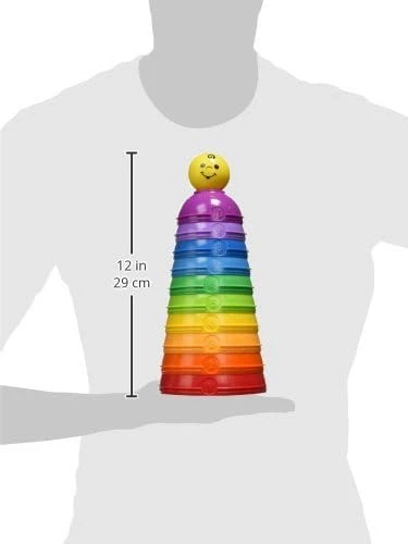 Fisher-Price Stack & Roll Cups, 10 Colorful Numbered Stacking & Nesting Cups with Rattle Ball, Baby Developmental Toy, Ages 6+ Months - Image 8