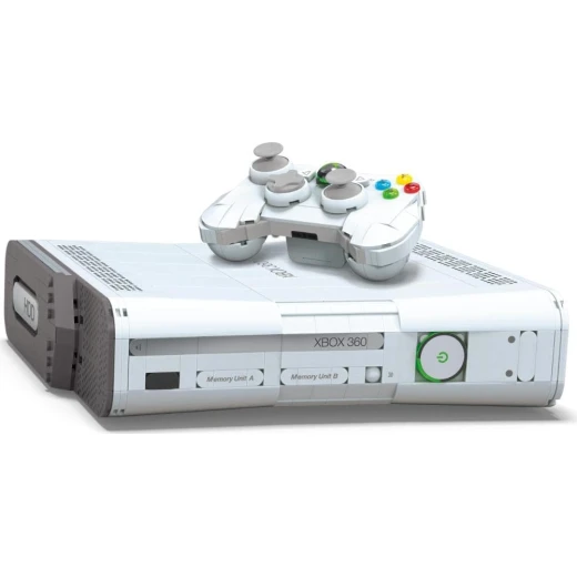 MEGA Microsoft Collectible Building Set, Xbox 360 Replica Model with 1342 Pieces, Controller and LED Lights, Build & Display Toy for Adult Collectors - Mega Construx - Image 2