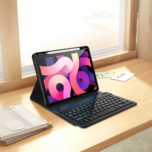 MK-006 مجموعة فاخرة 3 في 1 , لوحة مفاتيح + غطاء حماية + قلم, متوافق مع iPad Air 13 بوصة (2024 و2025) / مقاس 12.9 بوصة, تخطيط عربي وإنجليزي من وي وو - وي وُو - Image 5