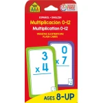 بطاقات تعليم الضرب باللغة الإسبانية من School Zone للأعمار 0-12 للصفين 3-4 - سكول زون