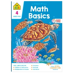 School Zone Math Basics Grade 4 Workbook - Paperback Edition