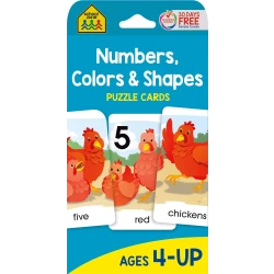 School Zone Numbers, Colors & Shapes Puzzle Cards for Ages 4+