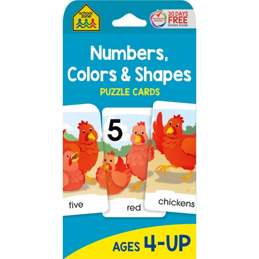 School Zone Numbers, Colors & Shapes Puzzle Cards for Ages 4+ School Zone Numbers, Colors & Shapes Puzzle Cards for Ages 4+