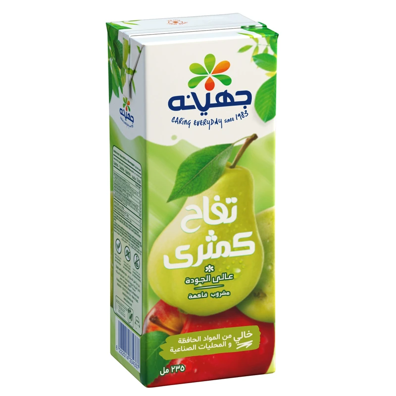 عصير تفاح 235 مل, مشروب منعش ولذيذ مصنوع من تفاح طبيعي، غني بالفيتامينات ومثالي في أي وقت من جهينة - جهينة