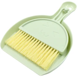Mini DustPan with Brush Set, Small Broom and Hand Dustpan Set for Home Cleaning, Dust Pans and Broom Combo Set Hangable Whisk Broom for Table Countertop Sofa Keyboard and Pets(Green)
