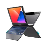 لوحة مفاتيح لاسلكية دوارة باللون الأسود لجهاز iPad 10.2 (الجيل الثامن) من وي وو - وي وُو