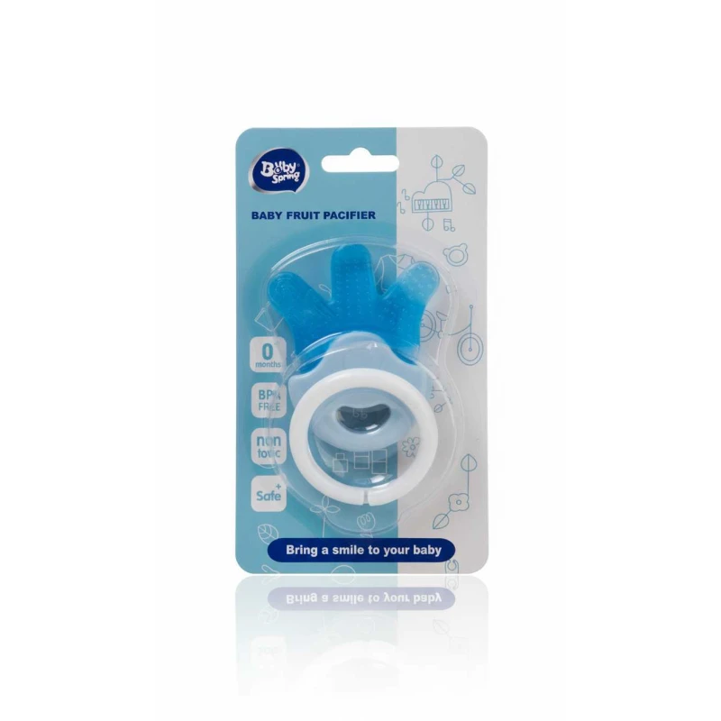 Baby Spring Baby Fruit Pacifier 0+ Months, BPA Free, non toxic , Silicone Gum Massager, Blue