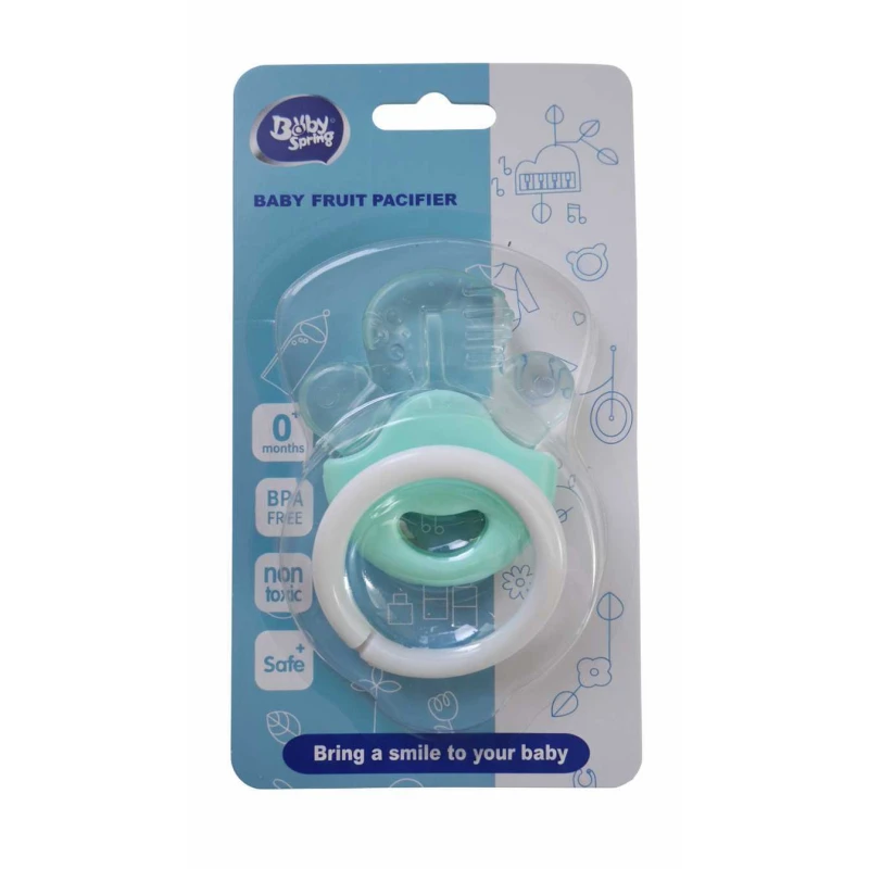 Baby Spring Baby Fruit Pacifier 0+ Months, BPA Free, non toxic , Silicone Gum Massager, Green