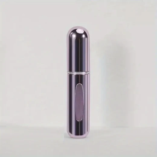 بخاخ عطر قابل لإعادة الملء – 5 مل، تصميم مدمج وسهل الحمل، مناسب للسفر، تعبئة سريعة وآمنة، يحافظ على رائحة العطر المفضلة اللون البنفسجي