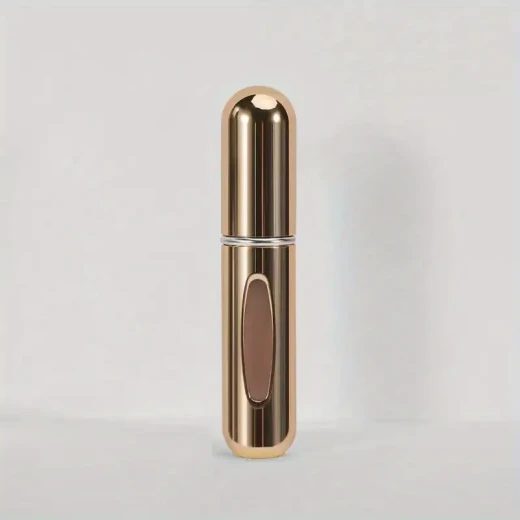بخاخ عطر قابل لإعادة الملء – 5 مل، تصميم مدمج وسهل الحمل، مناسب للسفر، تعبئة سريعة وآمنة، يحافظ على رائحة العطر المفضلة اللون الذهبي بخاخ عطر قابل لإعادة الملء – 5 مل، تصميم مدمج وسهل الحمل، مناسب للسفر، تعبئة سريعة وآمنة، يحافظ على رائحة العطر المفضلة اللون الذهبي