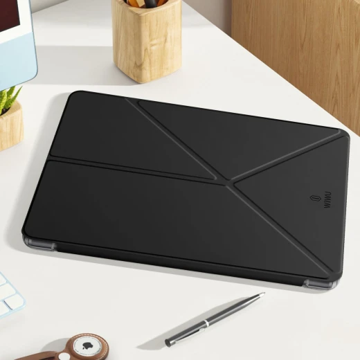 حافظة وي وو لجهاز iPad Pro مقاس 13 بوصة (إصدار 2024) باللون الأسود | GF-003 Classic III | تصميم نحيف مغناطيسي مصنوع من مواد PU وTPU مع حامل قلم، وزوايا عرض متعددة، ووظيفة الإيقاظ التلقائي وحماية كاملة للجهاز - وي وُو - Image 2
