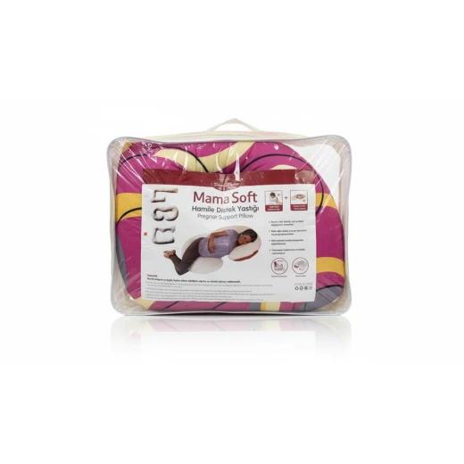 Mama Soft Pregnant Support Pillow, Maternity Pillow for Sleeping, U/C-Shaped Full Body Support for Belly, Back & Hips with Washable Cover, Pink