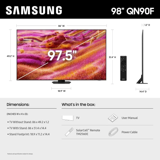 تلفزيون سامسونج 98 بوصة Neo QLED 4K ذكي (إصدار 2025) - خالٍ من الوهج، ترقية بالذكاء الاصطناعي - سامسونج - Image 3