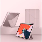 حافظة الحماية وي وو Defender لجهاز iPad مقاس 10.9 و 11 بوصة JD-103 | غطاء من جلد البولي يوريثان مقاوم للصدمات يوفر حماية كاملة مع فتحة للقلم ووظيفة حامل متعدد الأوضاع، لون وردي - وي وُو